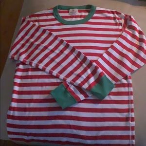 Hanna Anderson like new sleep shirt red striped
